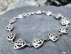Vintage Celtic Sterling Silver Bracelet - Sea Gems Mackintosh Rose - 17.5cm - 9.5g