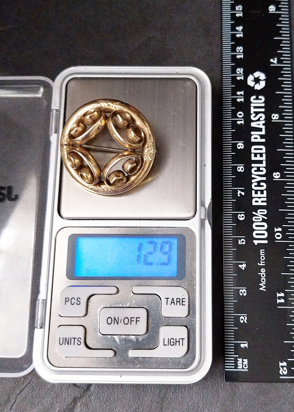 Antique 9ct Rolled Gold BROOCH - Spiral Design - Victorian - 12.9g