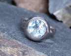 Vintage Blue Topaz RING - Sterling Silver- uk size M (us 6) - 5.4g