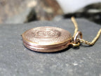 VICTORIAN CIRCLE LOCKET - Antique Pinchbeck Gilt on 16" Chain - 13.8g