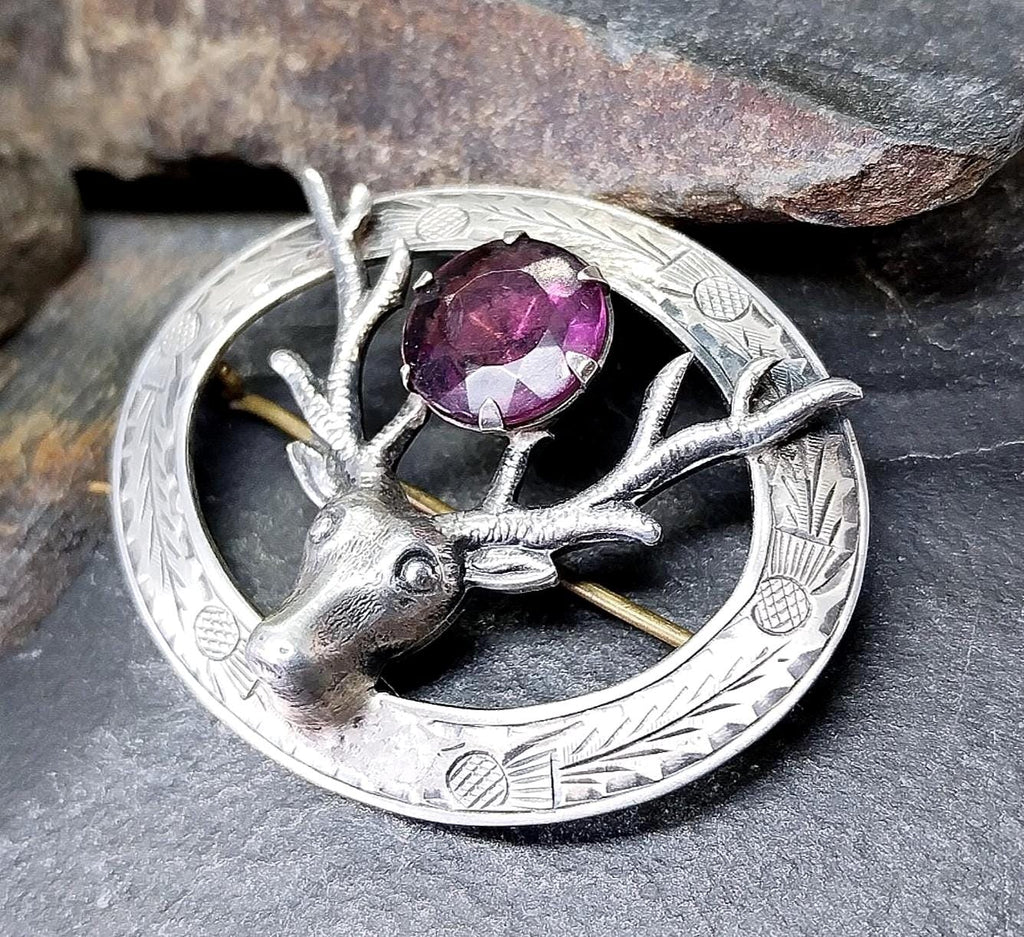 Vintage STAG Brooch - Sterling Silver c 1948 - 10.9g