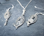 Sterling Silver Celtic Rose Necklace and Matching Earrings Gift Set - 6.8g