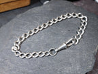 Vintage /Antique Sterling Silver Link Bracelet with Dog Clip - 21cm - 16g