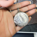 HUGE XL Sterling Silver Circular LOCKET Necklace -  on 24" Chain - 16.7g