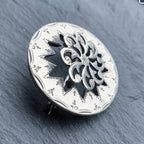 ANTIQUE SILVER BROOCH - Moving centre Spiral Star - Victorian 5.3g