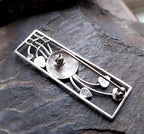 Vintage Blue Rose Brooch - Mackintosh Rose Enamelled by Sea Gems - 5g