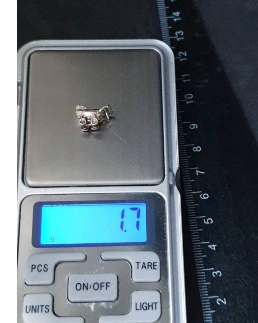 Vintage Silver BABY in PRAM Charm - Newborn 1.7g
