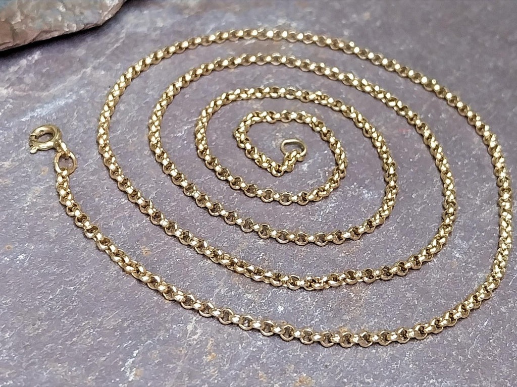 Vintage 9ct GOLD BELCHER Chain Necklace, 23" Long  Hallmarked - 6.8g