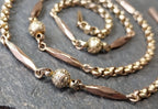 Antique Victorian 9ct GOLD Belcher Chain with Ball Bead and torpedo links 19" - 6.3g