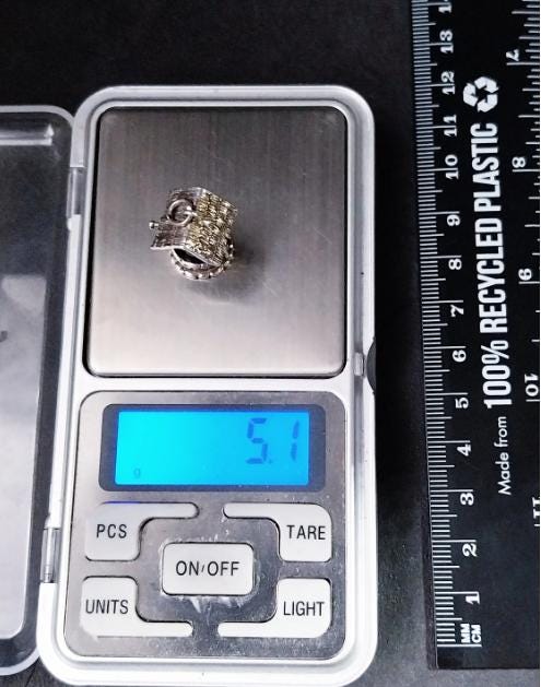 Vintage Silver WISHING WELL Charm - for bracelet -5.1g