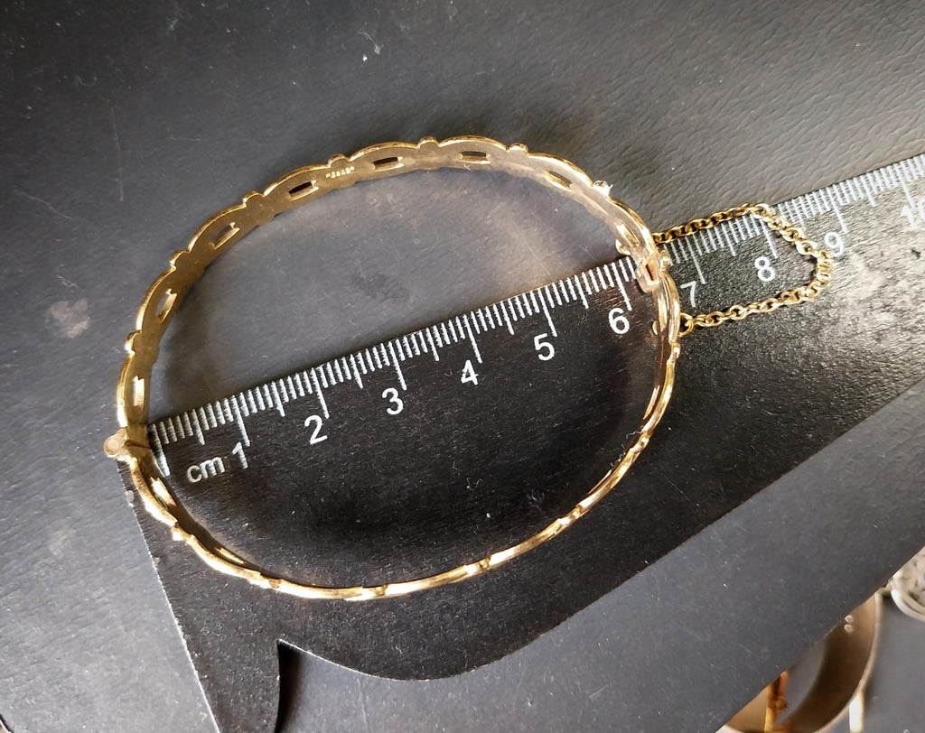 Vintage Rolled Gold BANGLE Bracelet Buckle Design - 12.5g