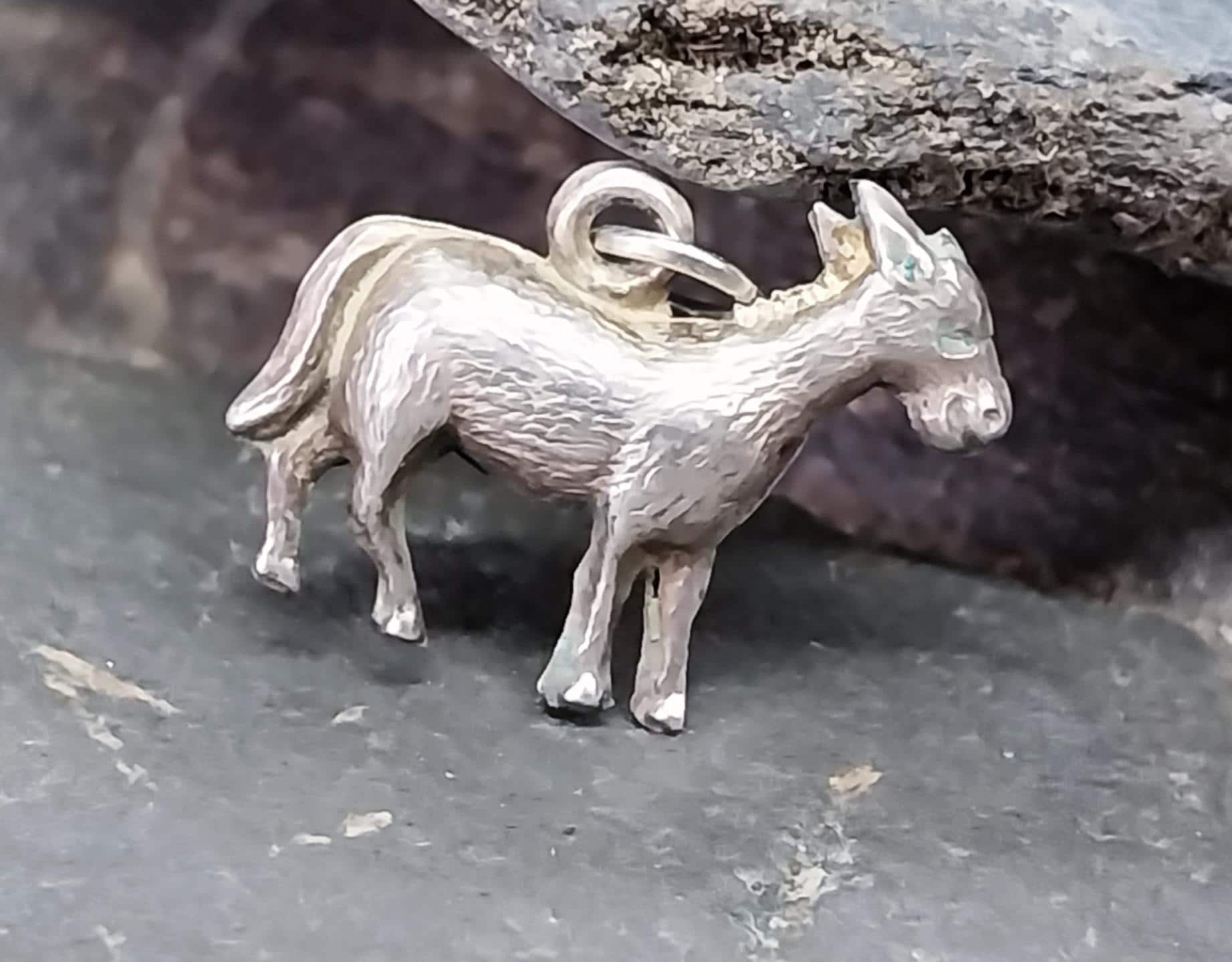 Vtg Silver Goat Charm for Bracelet or Pendant - 0.6g