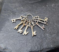 Vintage SILVER Skeleton Keys Charm - I Love You Bracelet Charm 3.4g