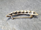 Antique Edwardian Crescent Moon BROOCH - Paste Stones - 2.7g