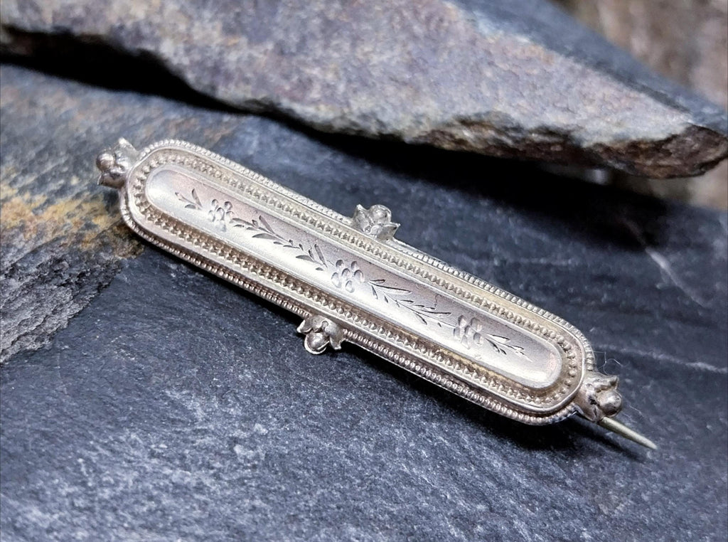 Antique Silver Bar BROOCH - Adie & Lovekin 1893 - 2.5g