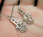 Kit Heath Sterling Silver Dangle Earrings - Rose Drop - 3.2g