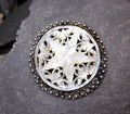 Large Vintage Sterling Silver and Mother of Pearl Christmas Star Brooch 17.2g