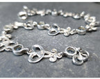 Sterling Silver Bracelet with Celtic Knot Links and Blue Stones -  7.7g