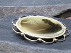 MINIATURE Hand Painted BROOCH - Scottish Loch or Lake in mop & Sterling Silver 13.4g