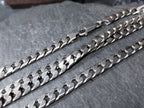 Chunky STERLING SILVER Flat Curb Link Chain Necklace - 20" Long - 33.1g