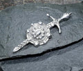 Vintage Silver KILT PIN Brooch - Sword with Shield - Sterling Silver - 7g