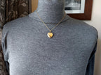 9ct Gold HEART LOCKET Necklace, with diamond on 16" Chain - 2.6g
