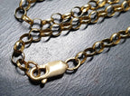 Vintage 9ct GOLD ROLO BELCHER Chain Necklace, 23.5" Long  Hallmarked - 7.3g