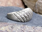 Vintage Sterling Silver Weave Dome RING - Size uk N 1/2 ( us 7) - 4.3g