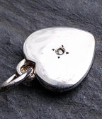 Vtg SILVER Diamond HEART Charm - NV - 1.9g