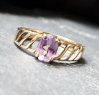 9ct GOLD AMETHYST Ring  - Size uk P (us 7.5) - 2g