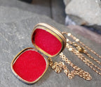 ANTIQUE Rectangular Oval LOCKET - Pinchbeck Gilt on 18" Chain - 7.9g
