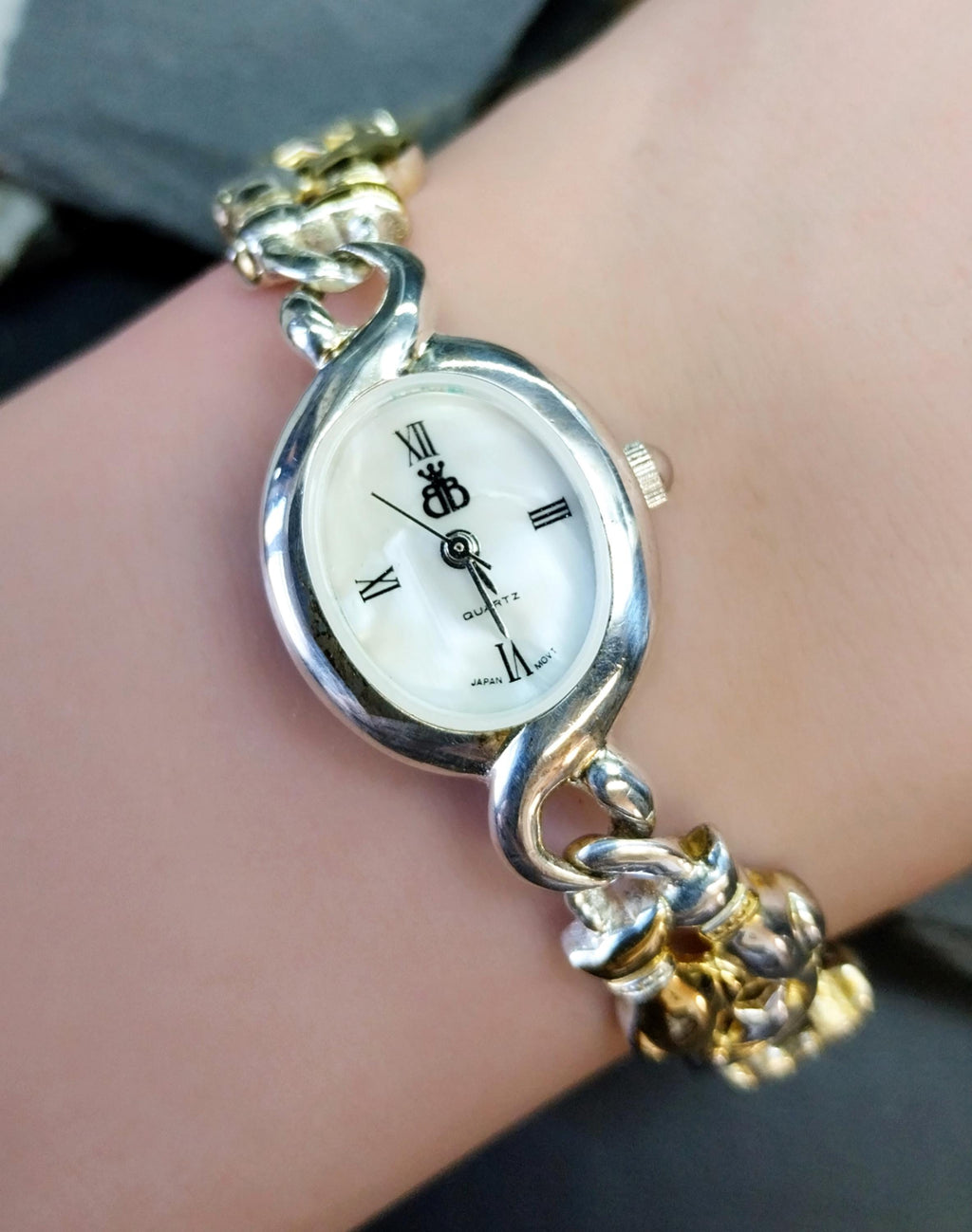Vintage Sterling Silver WATCH - Double Cat bracelet Strap 18cm - 31.2g