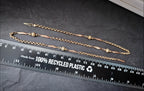 Antique Victorian 9ct GOLD Belcher Chain with Ball Bead and torpedo links 19" - 6.3g