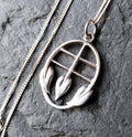 Sterling Silver CELTIC Cecily Leaf Pendant Necklace & 18" Chain - 4.3g