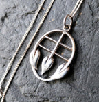 Sterling Silver CELTIC Cecily Leaf Pendant Necklace & 18" Chain - 4.3g