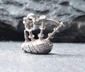 Vintage SILVER SCOTTISH BAGPIPES Charm - for Bracelet - 2.1g