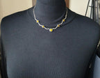 Vintage Sterling Silver Amber Chain Necklace 17" Length - 7g