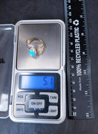 Sterling Silver TURQUOISE RING - uk size N 1/2 (us 7) - 5.1g