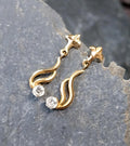 Vintage 9ct Gold Twist DROP EARRINGS - Dangling - 0.6g