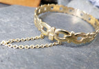Vintage Rolled Gold BANGLE Bracelet Buckle Design - 12.5g
