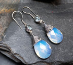 Vintage Sajen Blue Chalcedony & Topaz Necklace and Matching Earrings Set - 20g