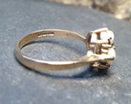 9ct GOLD Fire Opal & Garnet Ring - Size uk O (us 7) - Hallmarked - 2.6g