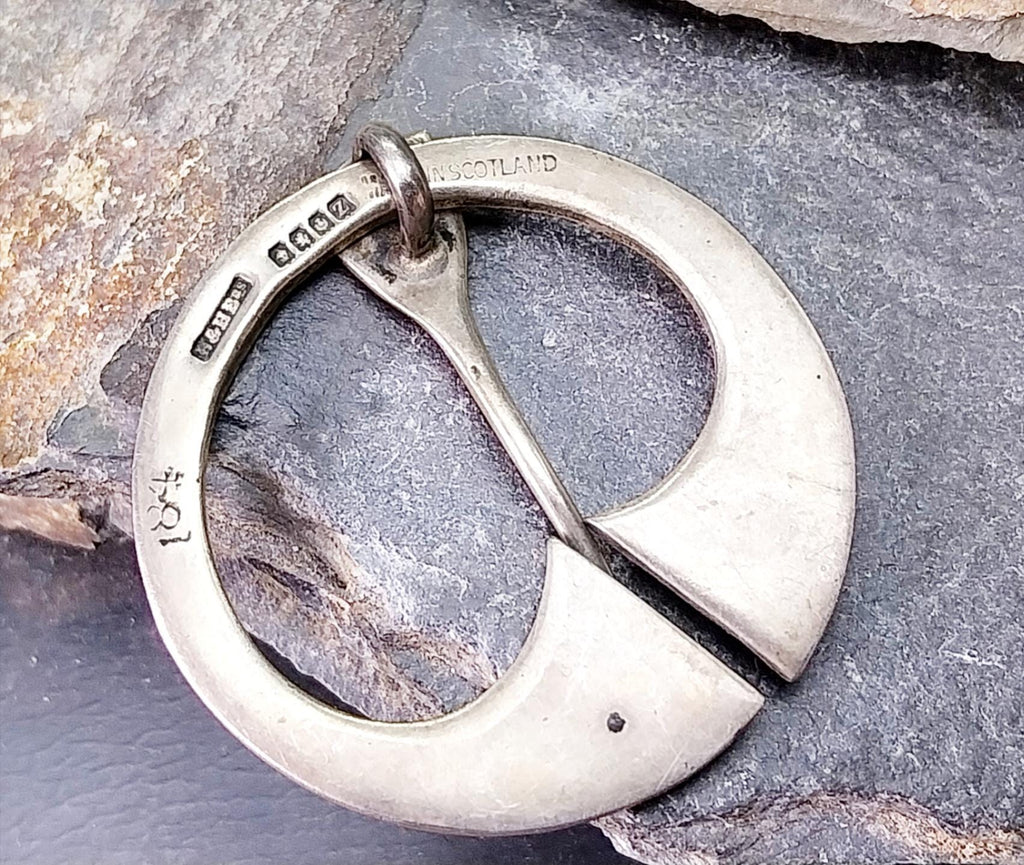 Vintage Scottish Silver CELTIC PENANNULAR Brooch c 1948 -  9.8g