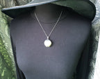Vintage Silver LOCKET Necklace - Puffy Circle on 20" Sterling Chain - 9.7g