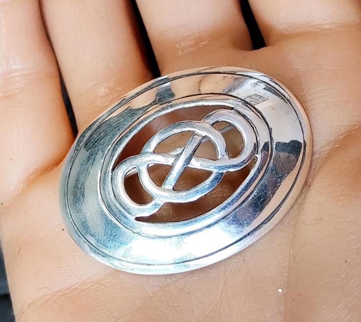 Kit Heath Sterling Silver Celtic Art Nouveau Brooch - 12.3g