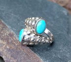 TURQUOISE Snake RING Sterling Silver - uk size N (us 6.5) - 6.5g