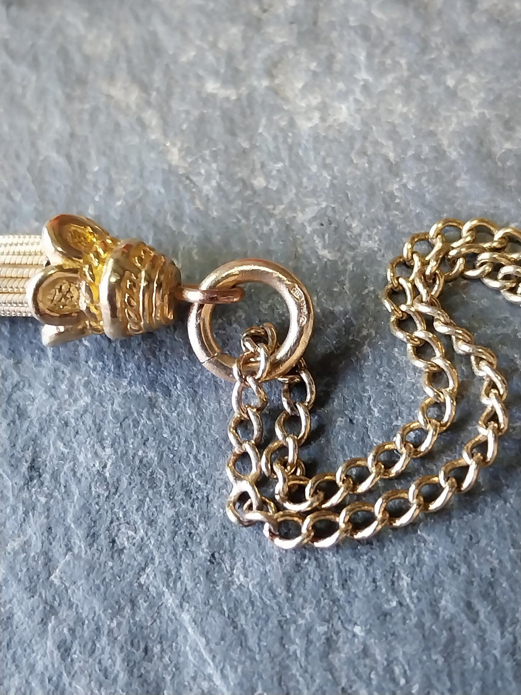 Vintage 9ct GOLD Chain with 9ct Tassel Pendant - 19" necklace - 10.5g