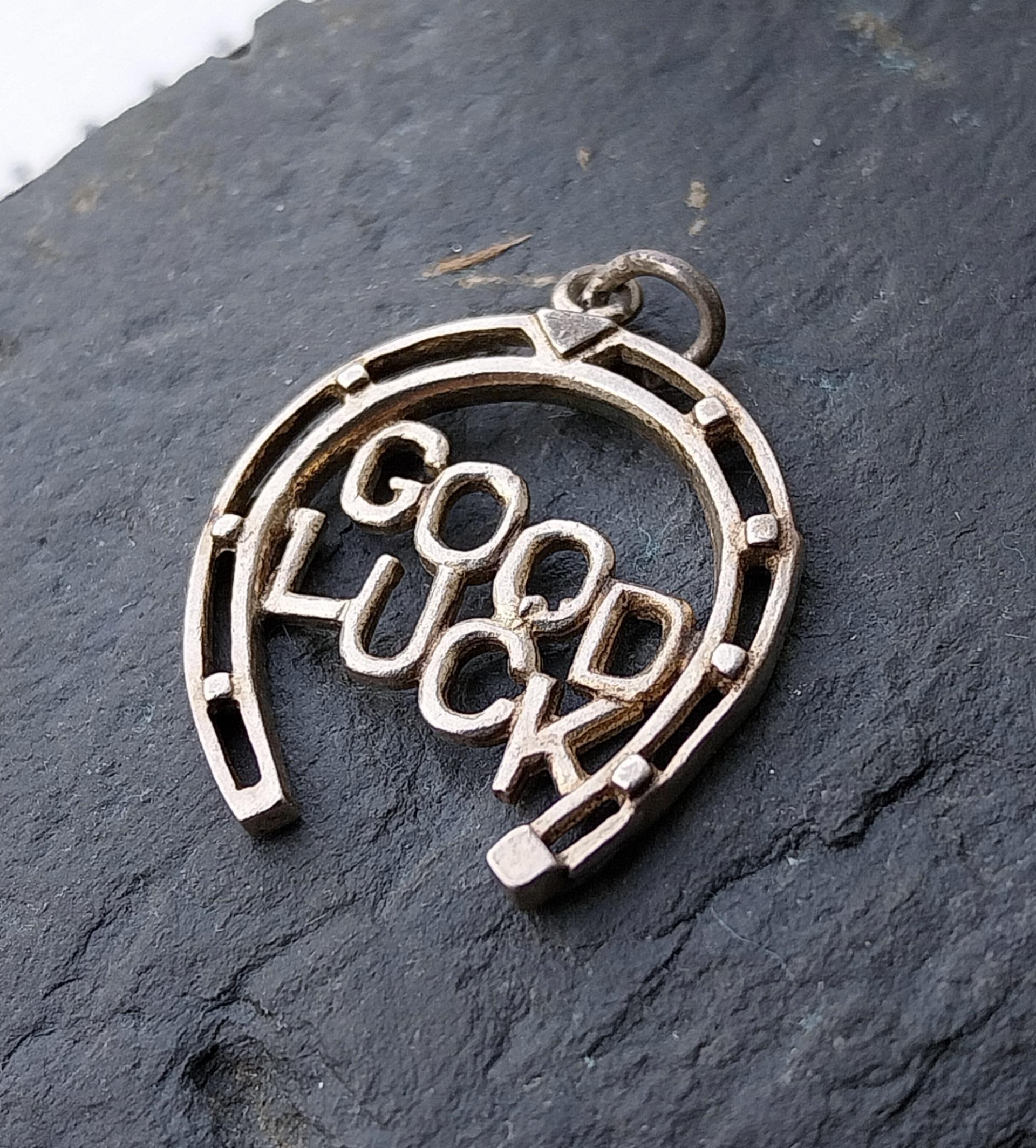 Vintage Silver HORSESHOE Charm - Goodluck for bracelet or pendant  - 2.7g