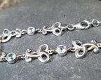 Sterling Silver Bracelet with Celtic Knot Links and Blue Stones -  7.7g