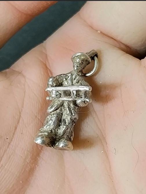 Vintage SILVER CLOWN CHARM - Circus, Creepy, Bracelet Charm 4.1g
